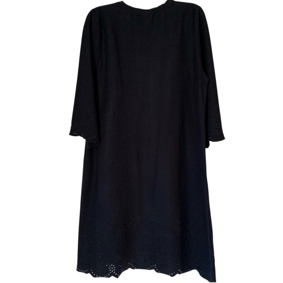 J. Jill women's 'Pacific' navy shift dress with eyelet trim sz small - Picture 5 of 8